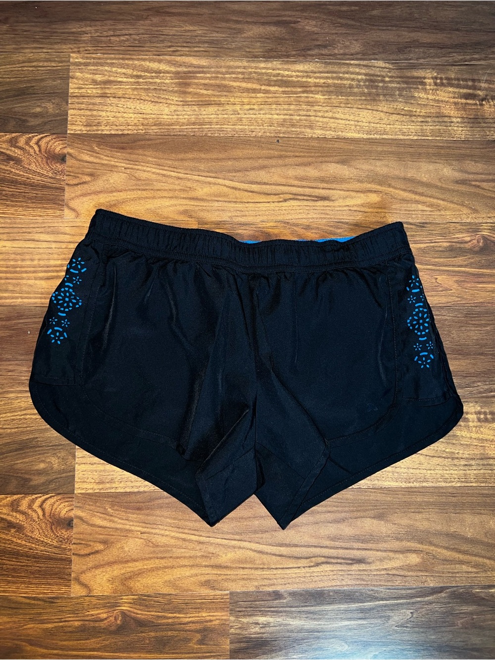 Xersion Black Athletic Shorts with Blue Accent